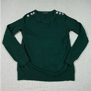 NWT Adrianna Papell Women Med Green Long Sleeve Pullover Sweater Glam Wear